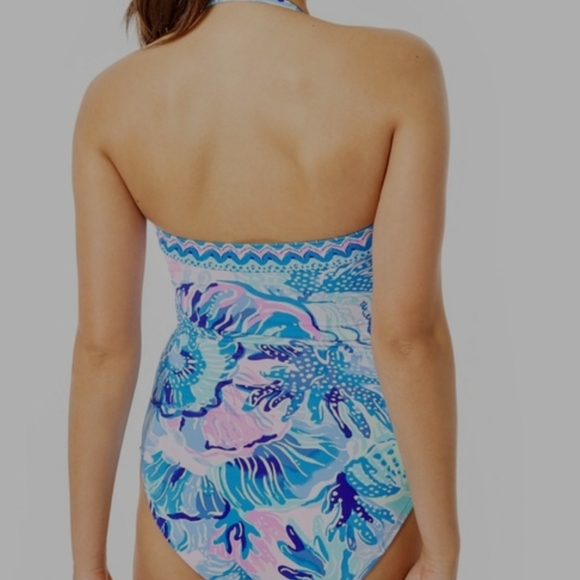 🎉HP🎉 NWT Lilly Pulitzer Justina One Piece Swimsuit Saltwater Blue - Sz 0 - Picture 4 of 12